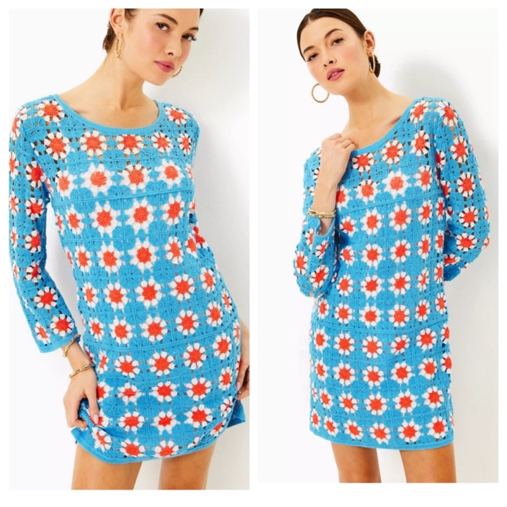 Lilly Pulitzer Miabella Sweater Dress Lunar Blue Floral
Crochet
